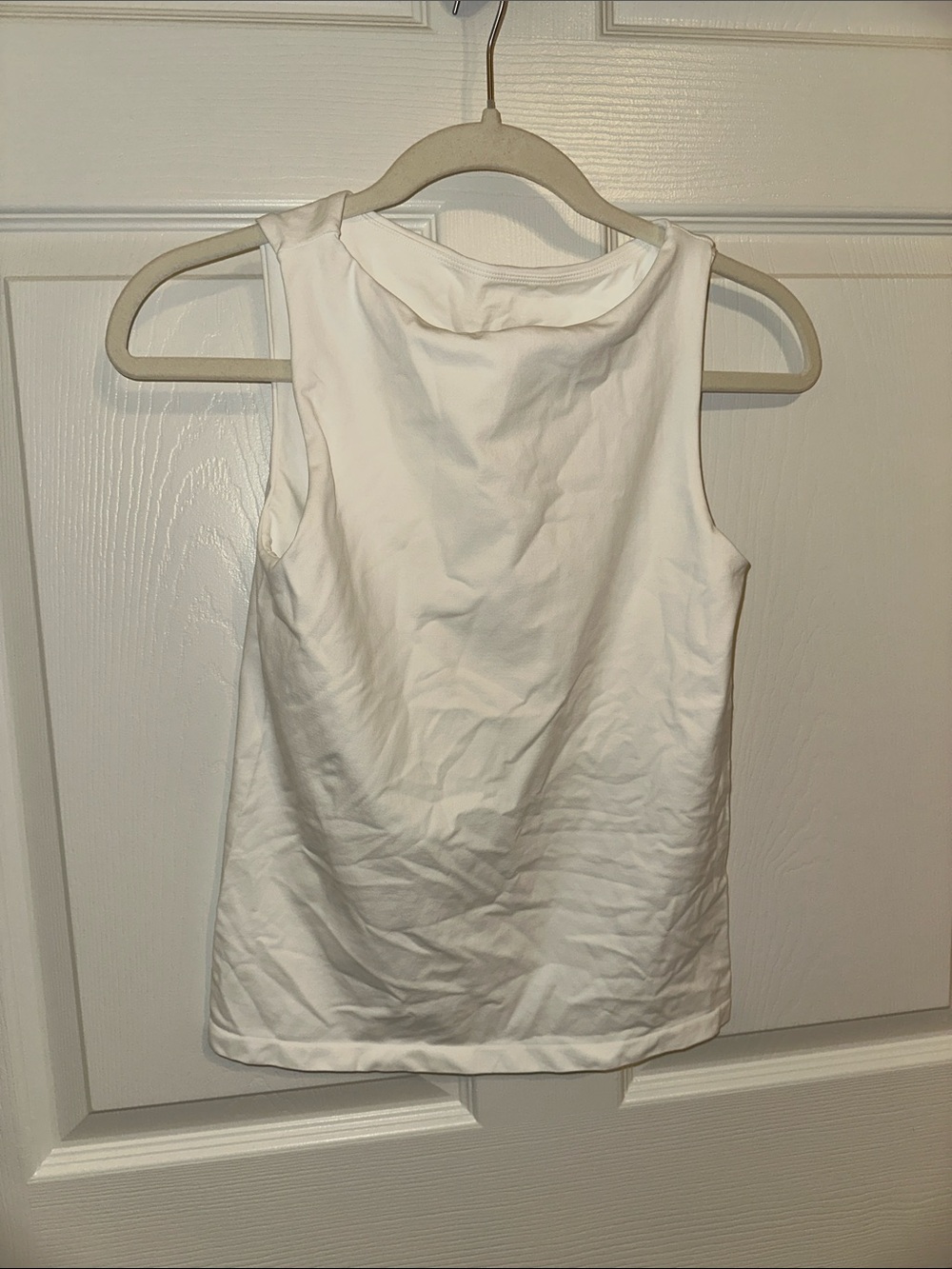 Women's White Sleeveless Tank Top - Clean Crew Neck